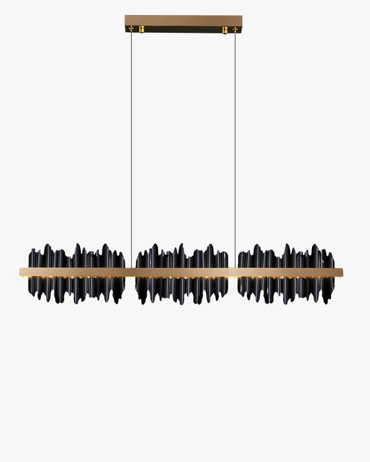 Lustre Linéaire Iceberg Noir et Doré