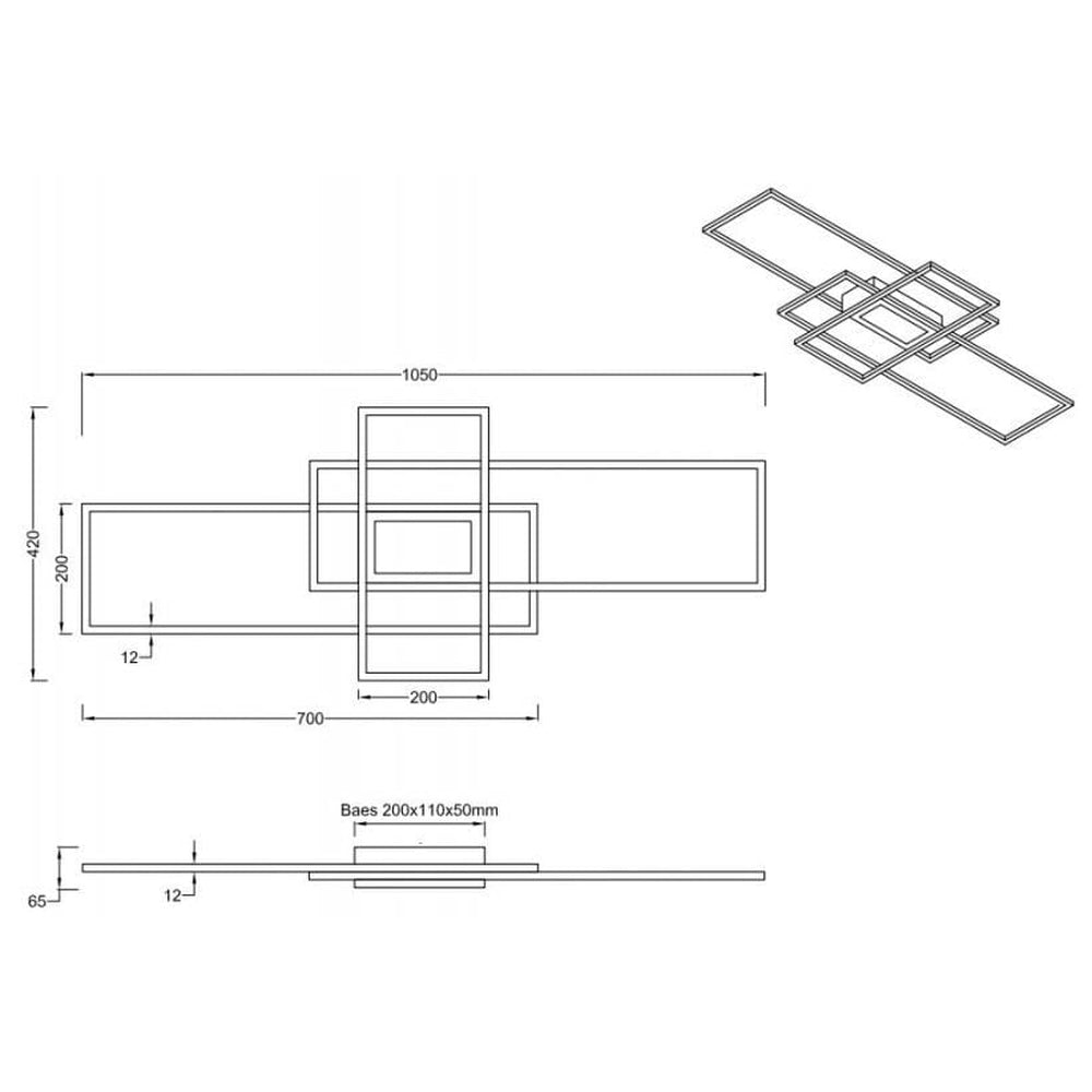 Plafonnier LED 1 Mètre Avec Télécommande