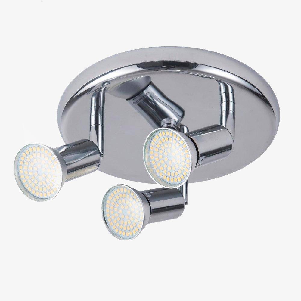Plafonnier LED Design Chromé - Éclat Trio