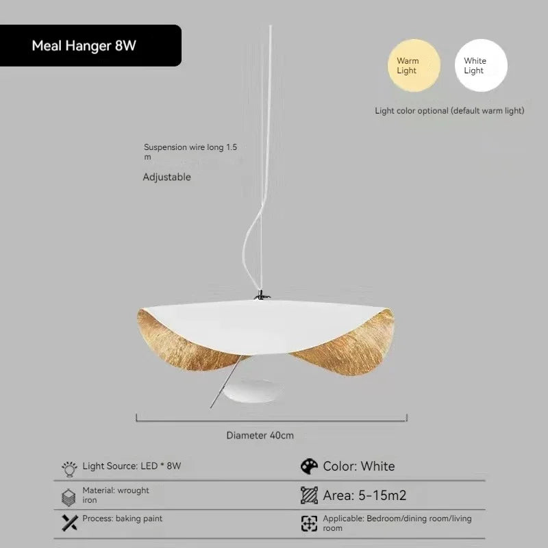 Plafonnier LED noir et dorée - Style raie manta