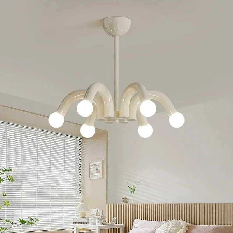Plafonnier luminaire LED nordique rose pastel - Finition brillant