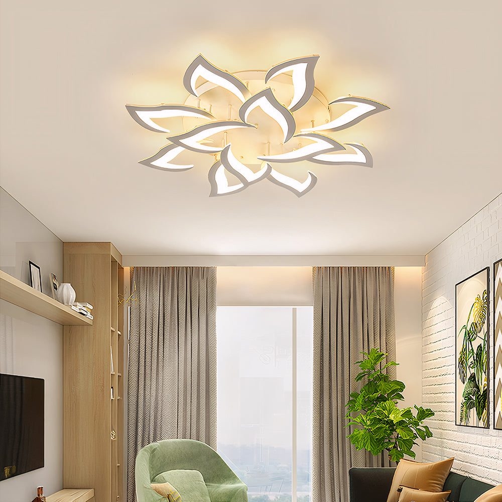 Plafonnier LED Éclat Floral - Design Contemporain pour Salon 12