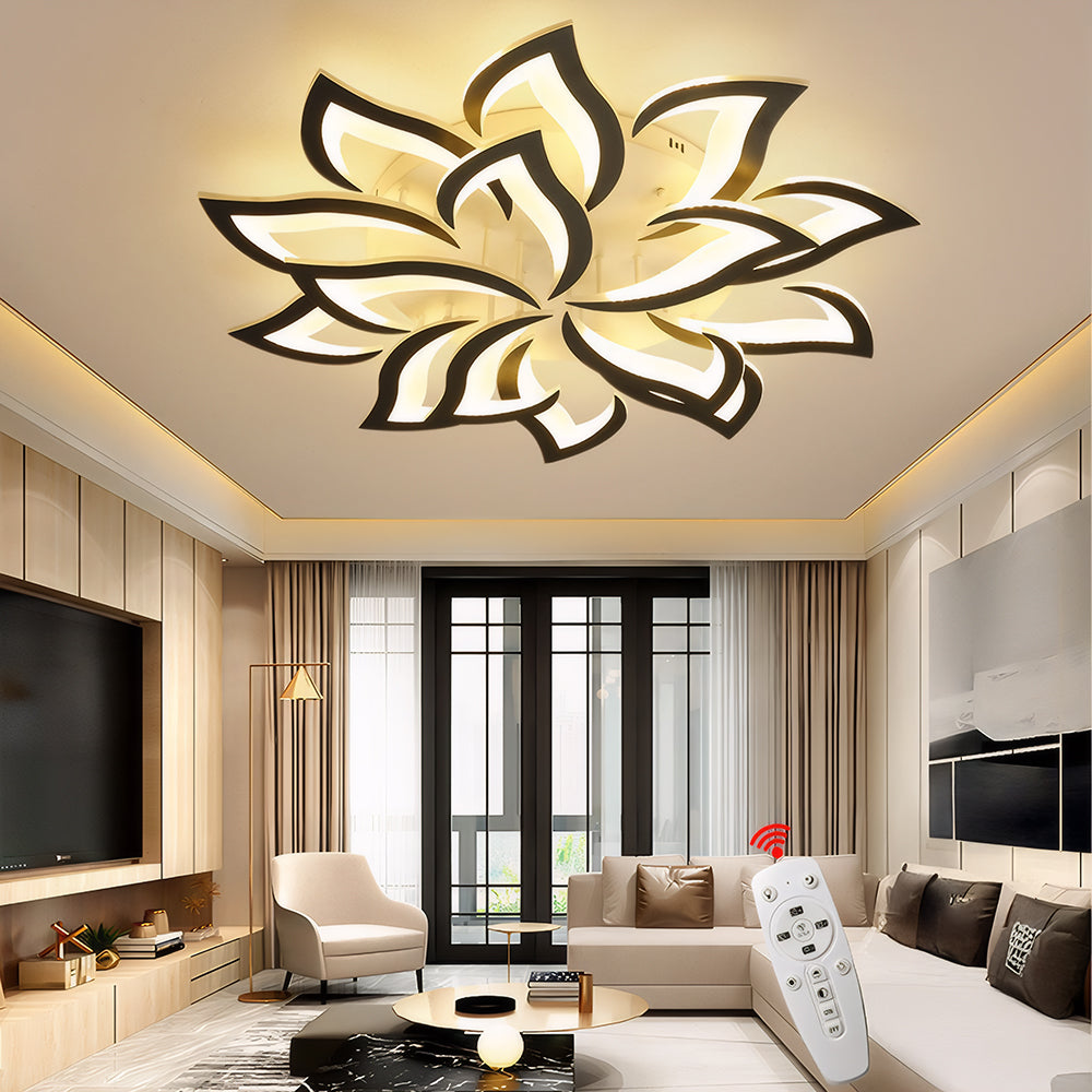 Plafonnier LED Éclat Floral - Design Contemporain pour Salon 9