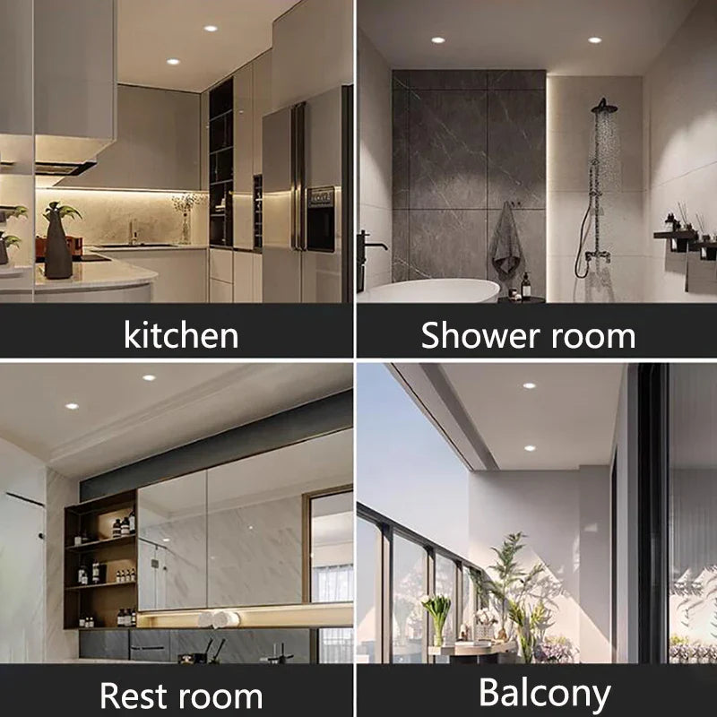 Spot LED Encastrable Étanche IP65 - Noir Moderne-6