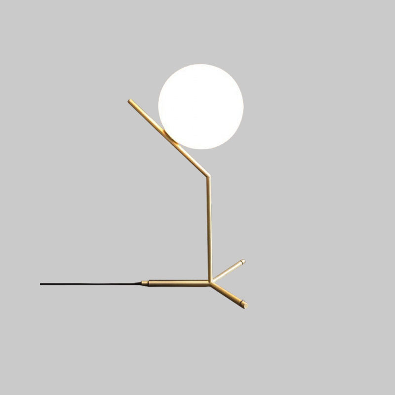 Lampe de Table Globe en Verre Laiteux