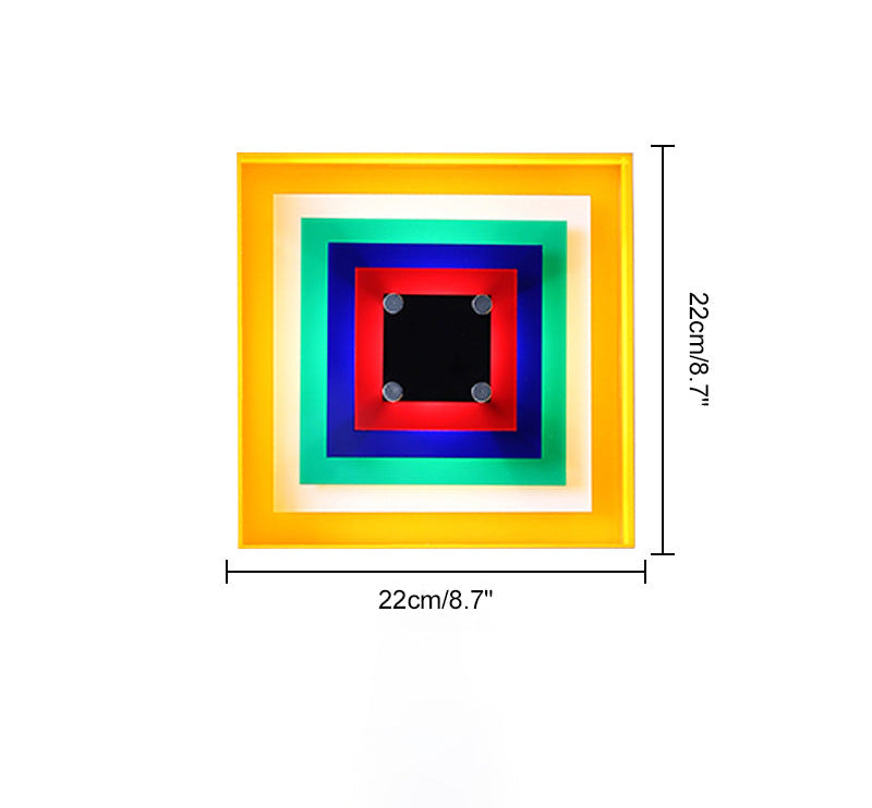Colorful Square Art Wall Light