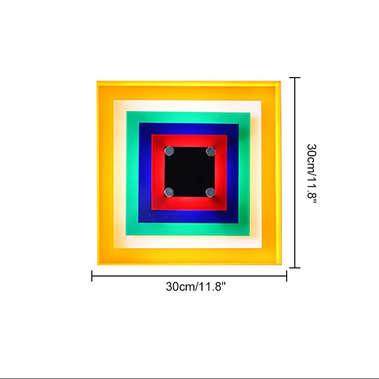 Colorful Square Art Wall Light