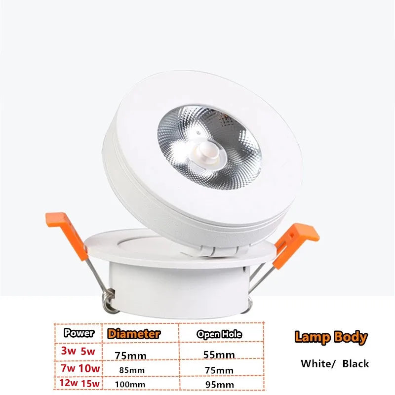Spot LED Encastré Rotatif Slim COB - Éclairage Moderne et Dimmable