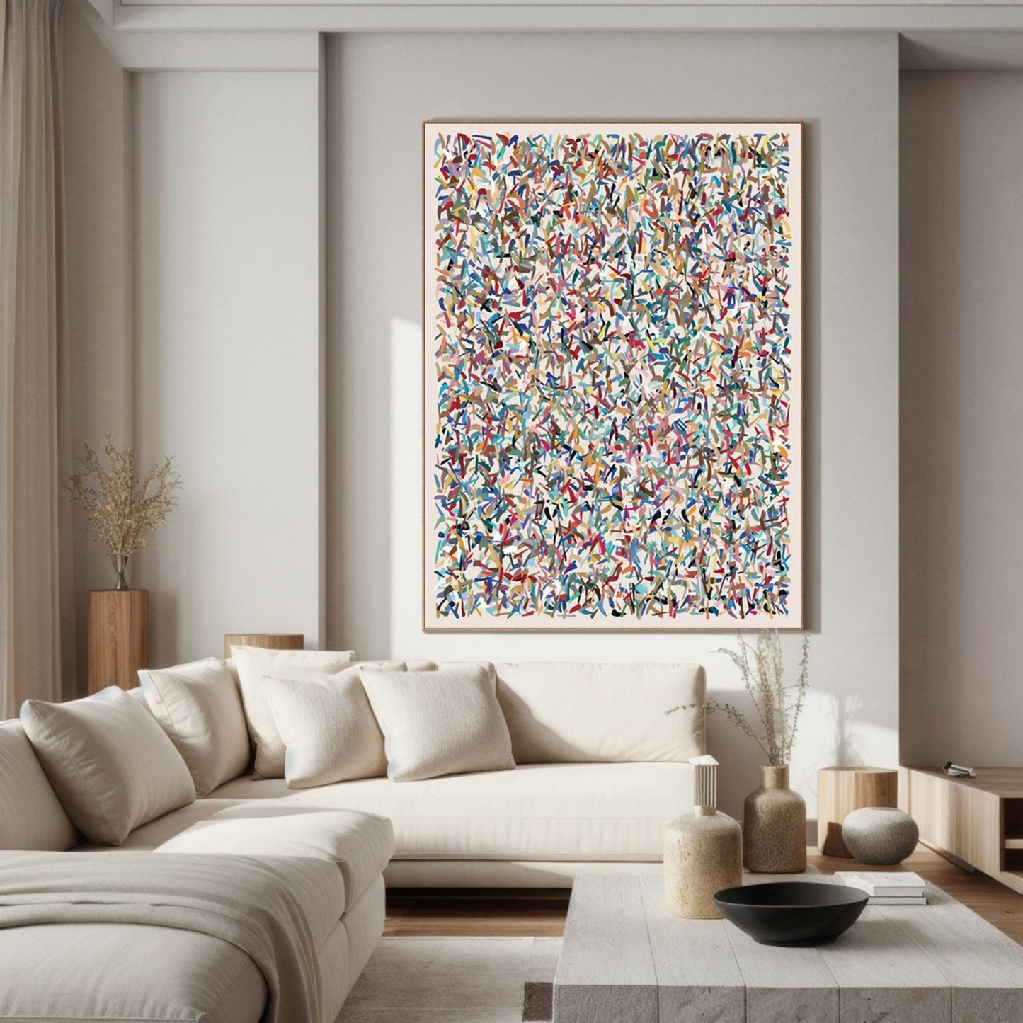 Toile Murale Abstraite Colorée - Artisanal Lunea 2