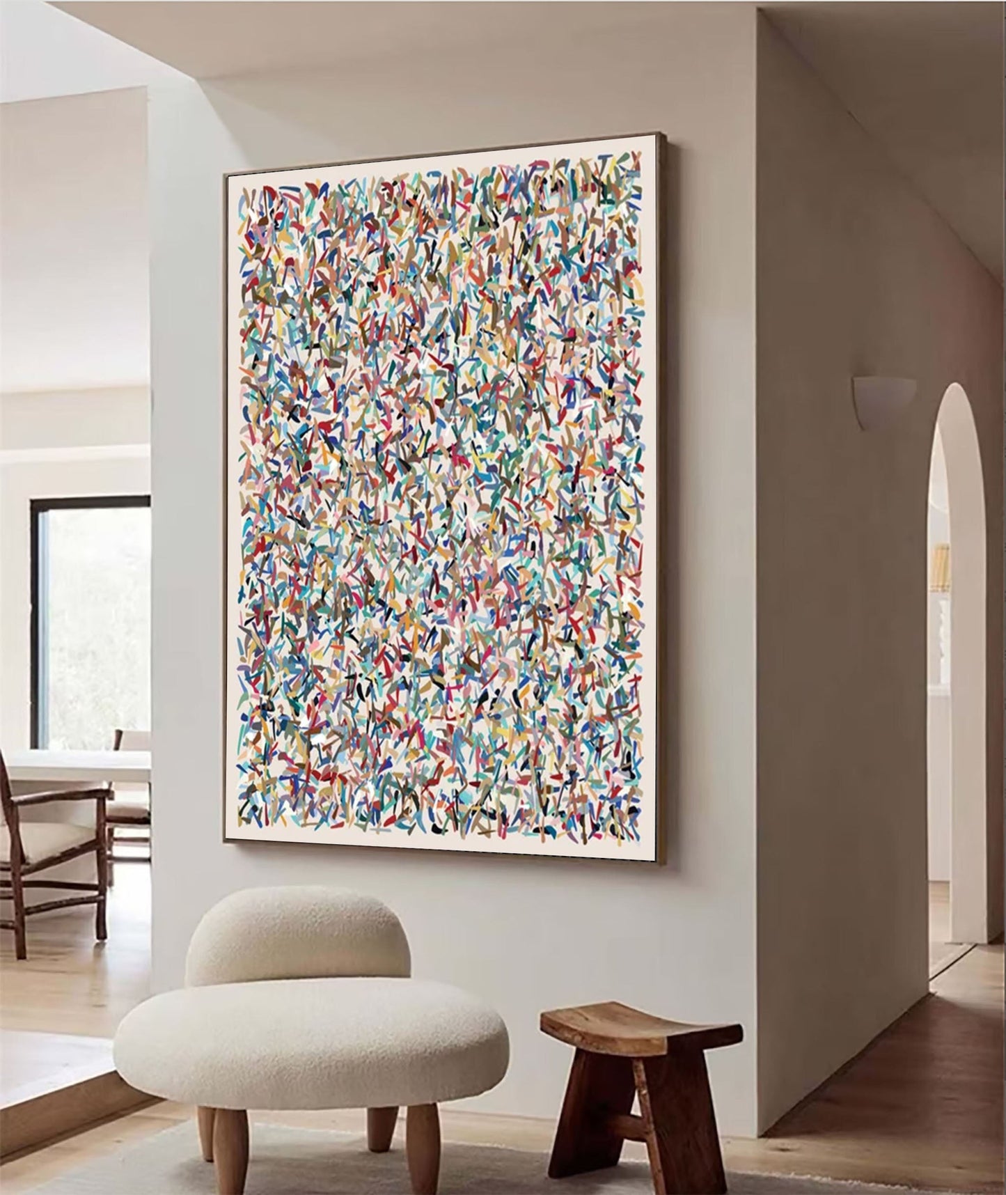 Toile Murale Abstraite Colorée - Artisanal Lunea 3