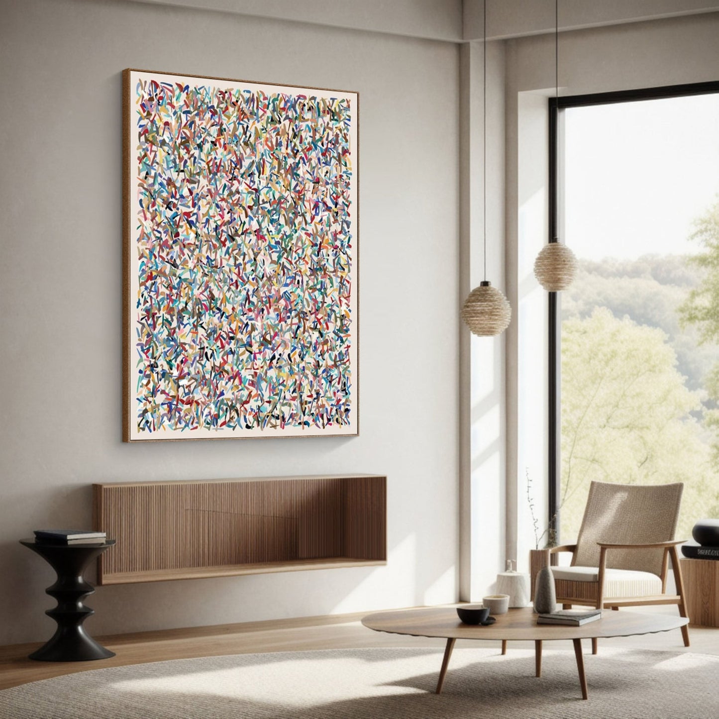 Toile Murale Abstraite Colorée - Artisanal Lunea 4