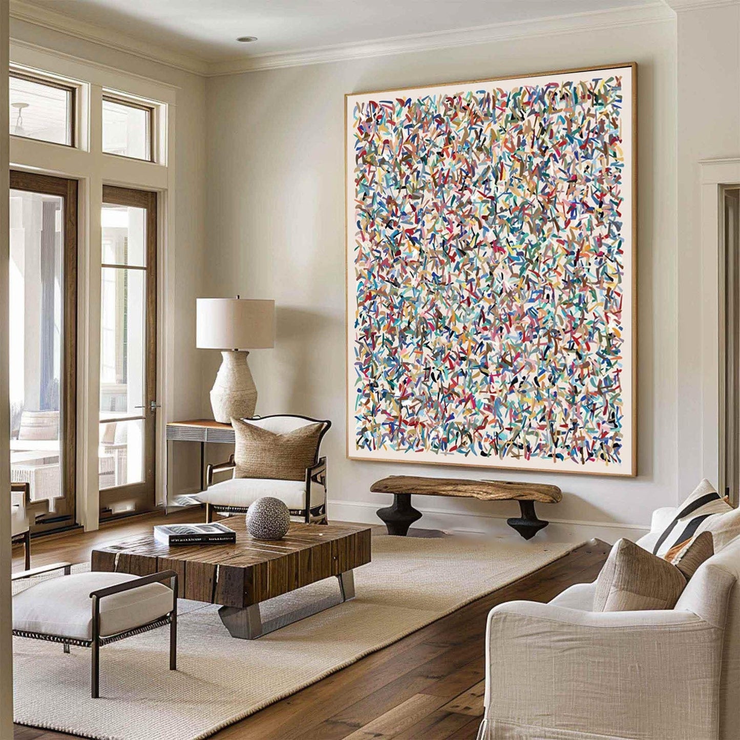 Toile Murale Abstraite Colorée - Artisanal Lunea 7