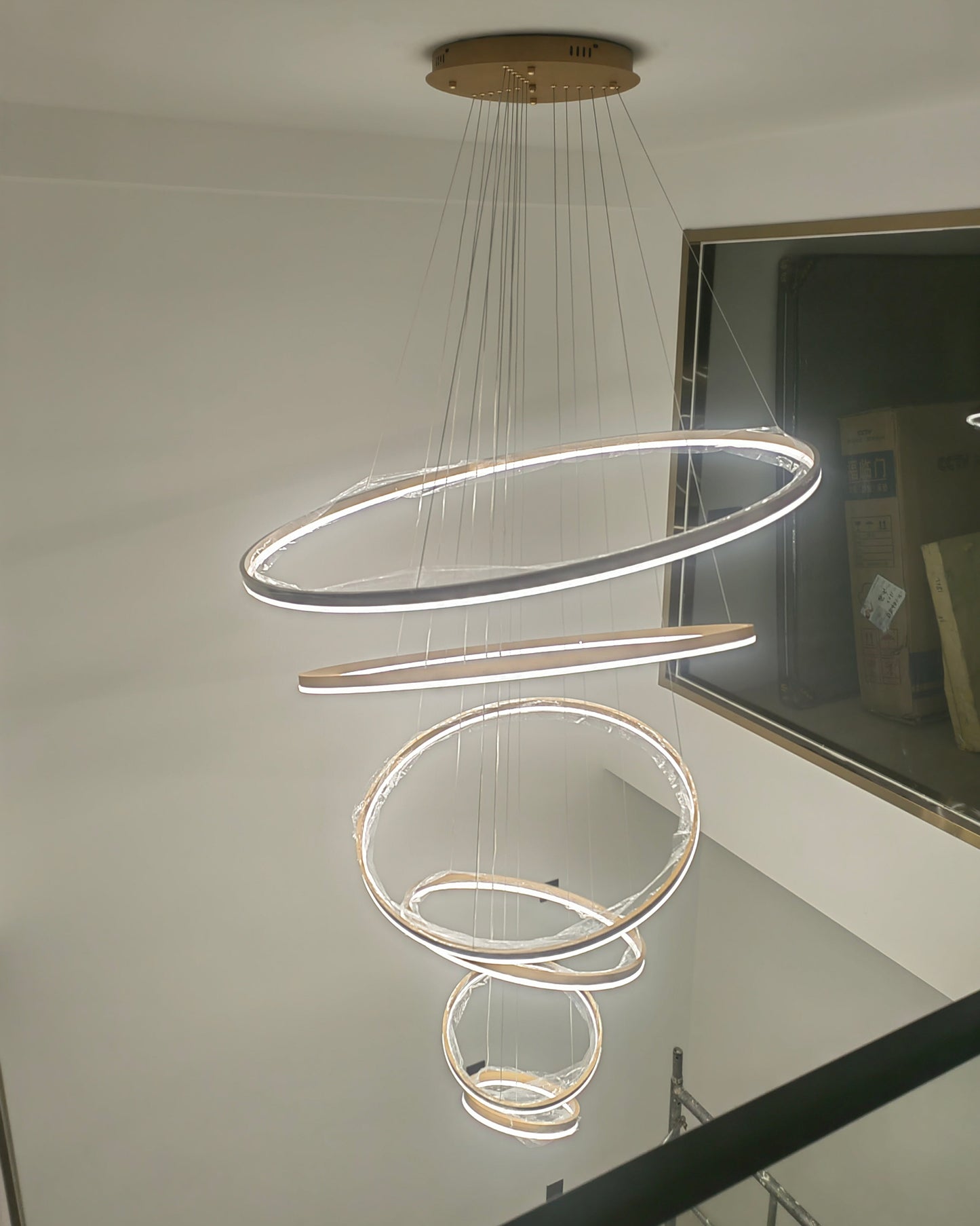 LED Ring Chandelier - Cascading Elegance
