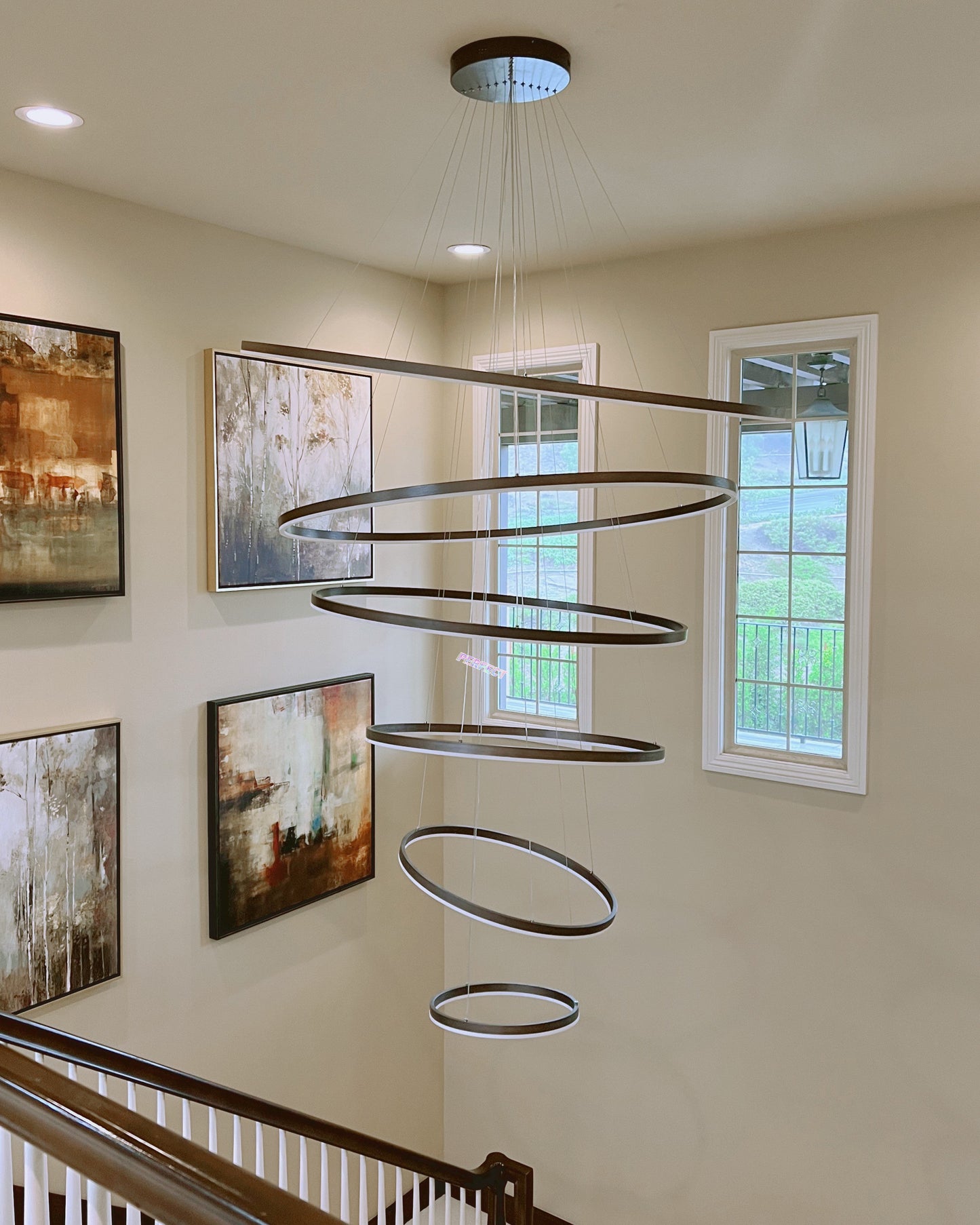 LED Ring Chandelier - Cascading Elegance