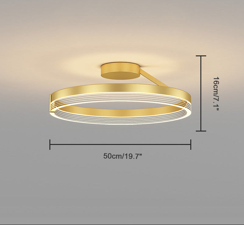 Plafonnier LED Circulaire Design Noir ou Doré