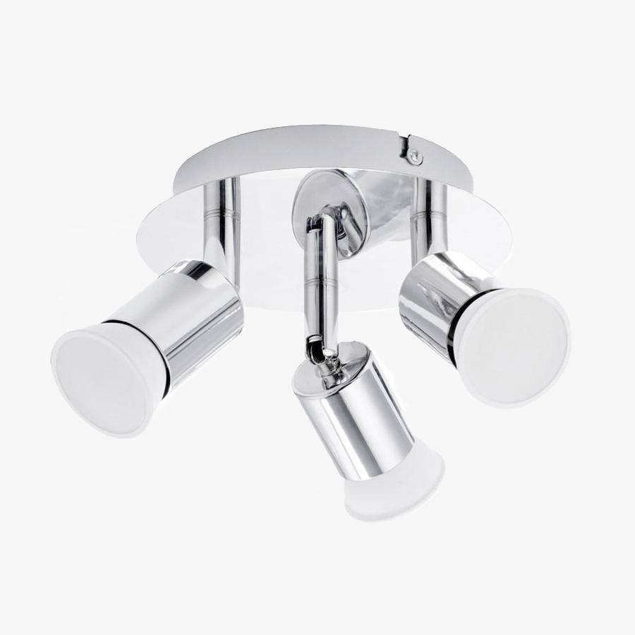 Plafonnier LED Chromé 3 Spots - Élégance Moderne pour Salon et Cuisine-1