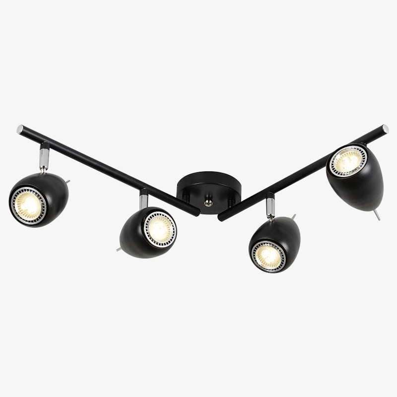 Plafonnier LED Design - Spot Orientable en Métal Noir ou Blanc-1