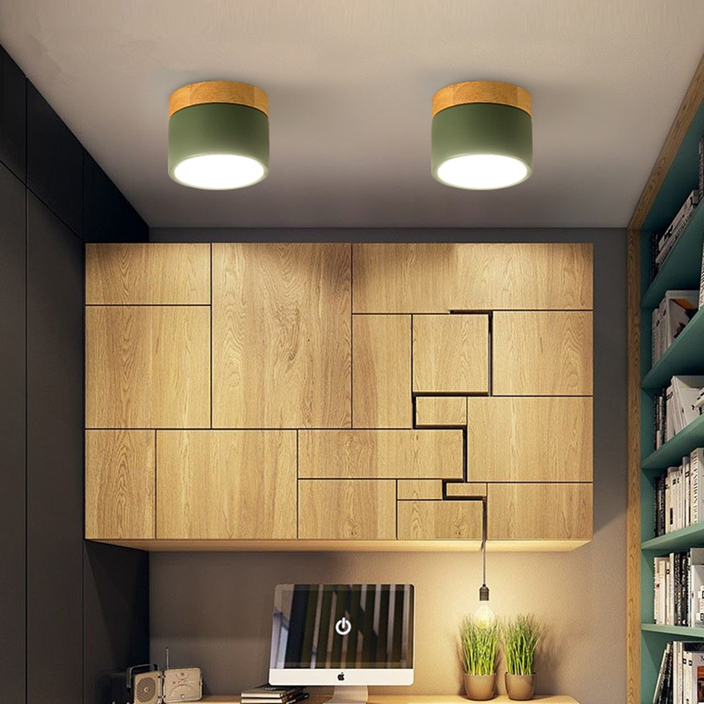 Spot LED Moderne en Bois et Métal - Allan-4