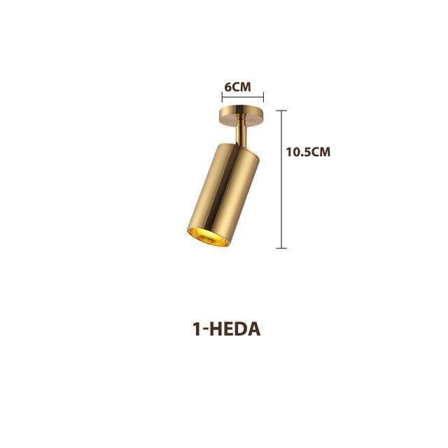 Spot LED Arrondi en Métal Doré - Élégance Moderne-1