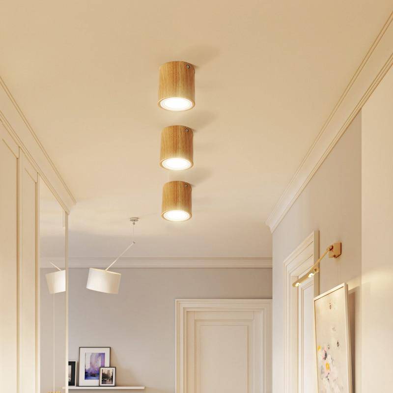 Plafonnier Cube en Bois LED - Élégance Naturelle pour Salon et Chambre-3