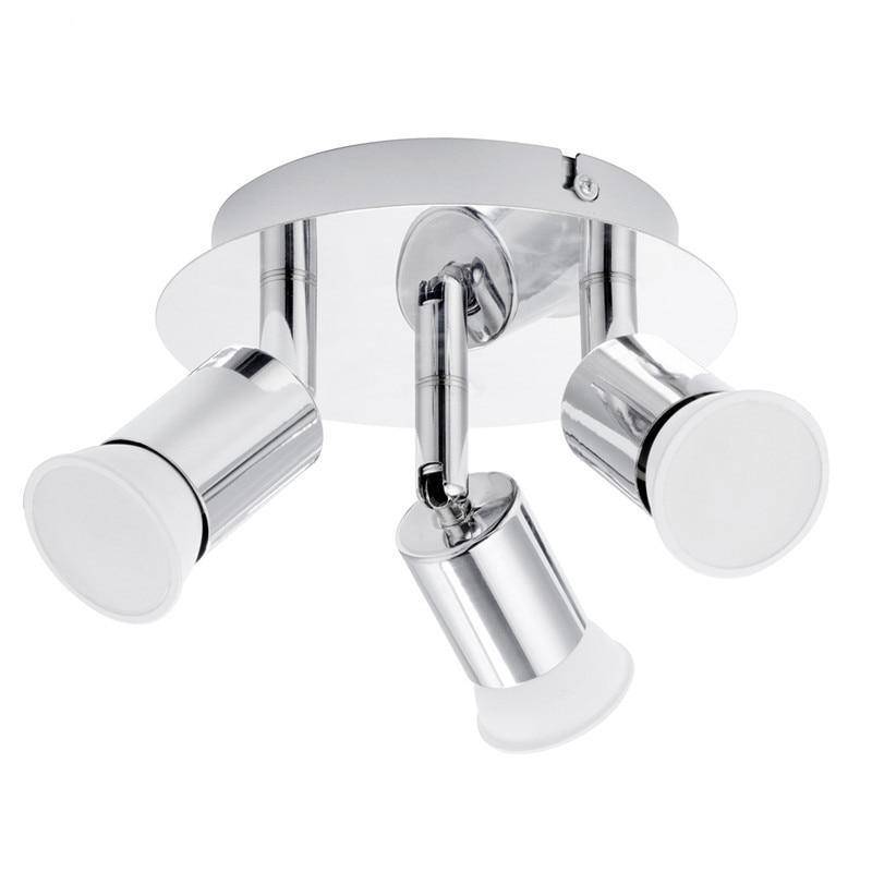 Plafonnier LED Chromé 3 Spots - Élégance Moderne pour Salon et Cuisine-3