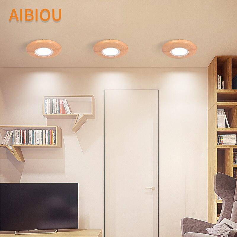 Plafonnier LED en Bois - Aibiou Design Moderne-5