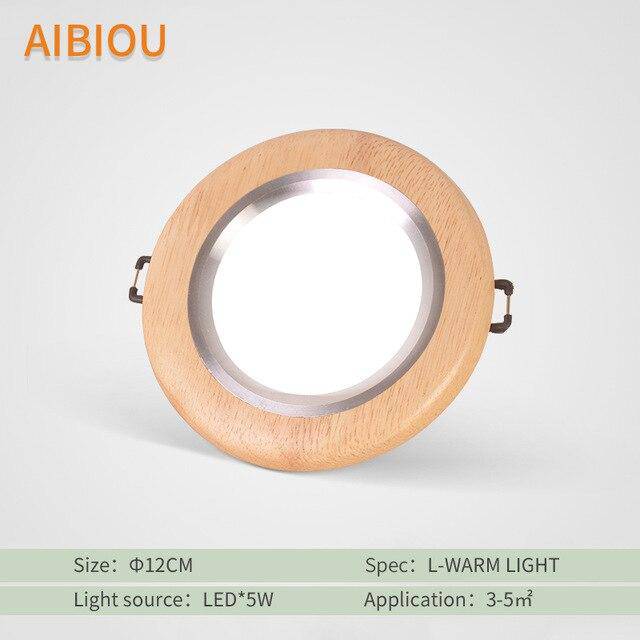 Variant image for Plafonnier LED en Bois - Aibiou Design Moderne-2