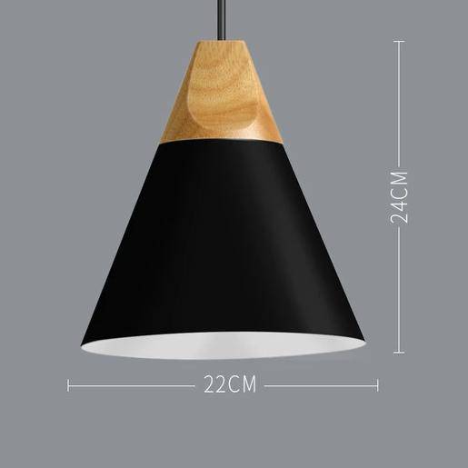 Variant image for Suspension Nordic en Métal Coloré et Bois - Élégance Graphique-11
