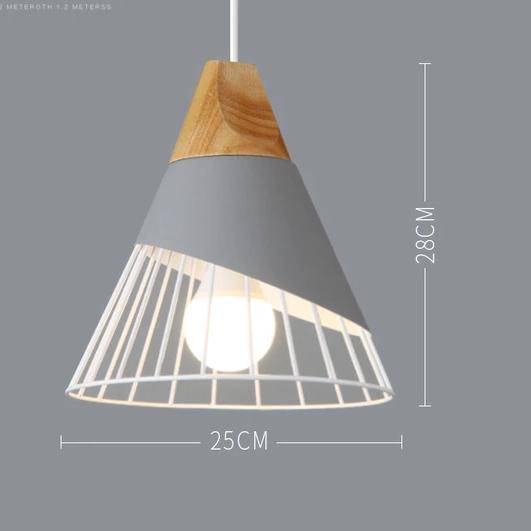 Variant image for Suspension Nordic en Métal Coloré et Bois - Élégance Graphique-18