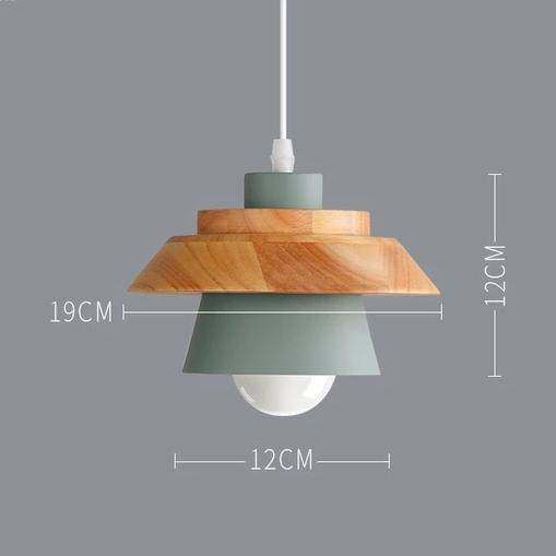 Variant image for Suspension Nordic en Métal Coloré et Bois - Élégance Graphique-5