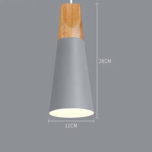 Variant image for Suspension Nordic en Métal Coloré et Bois - Élégance Graphique-8