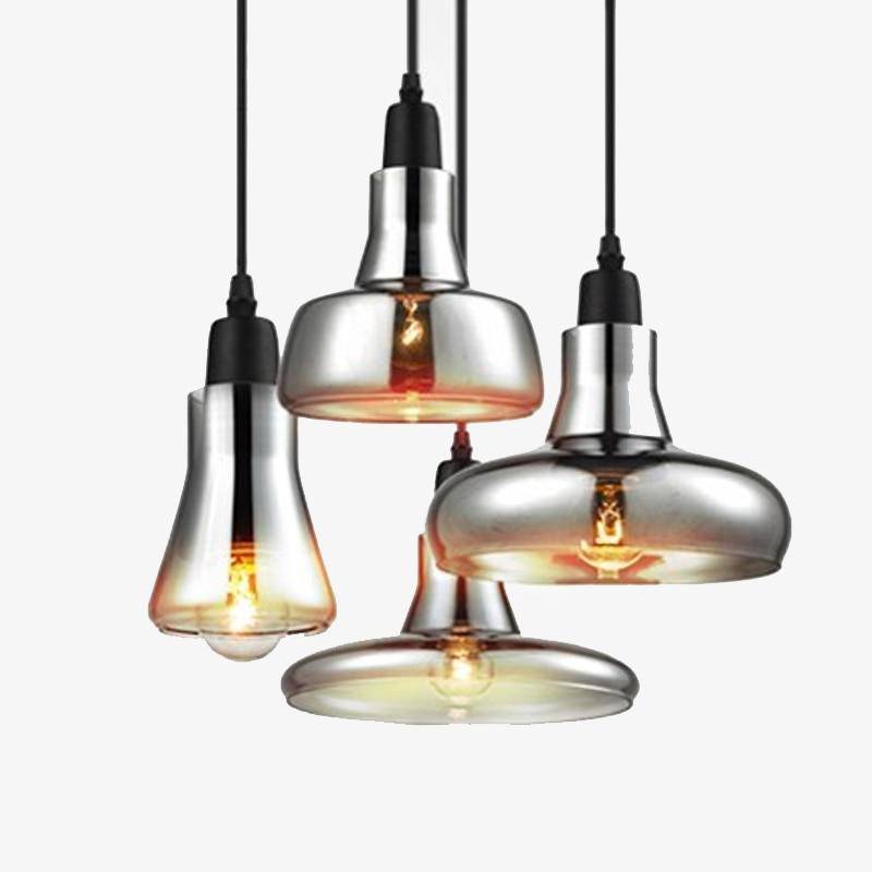 Suspension Vintage en Verre Fumé - Élégance Lumineuse-2
