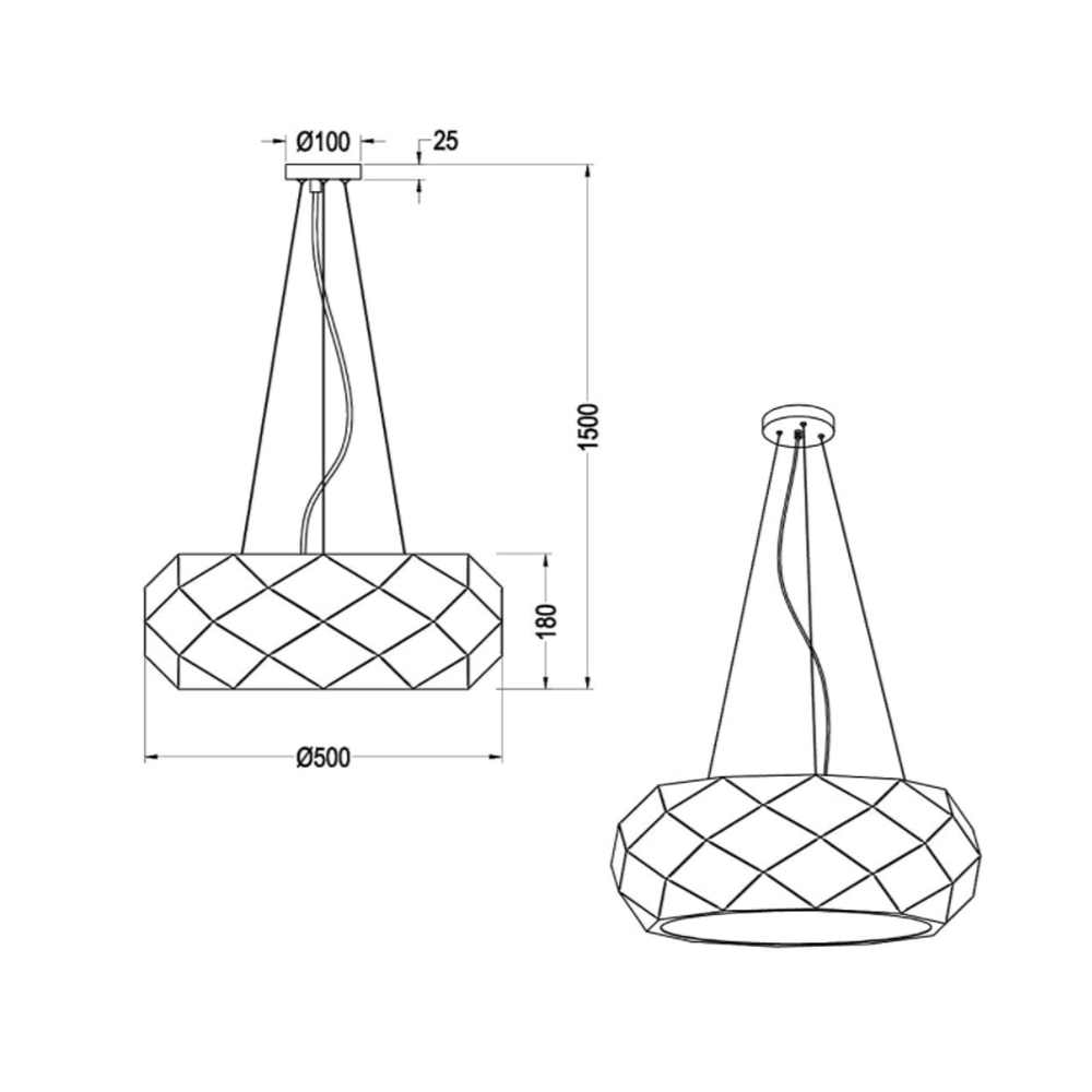 Lampe suspension blanche pour salon