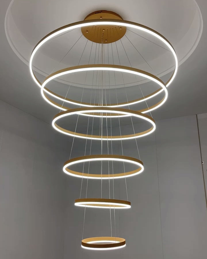 LED Ring Chandelier - Cascading Elegance