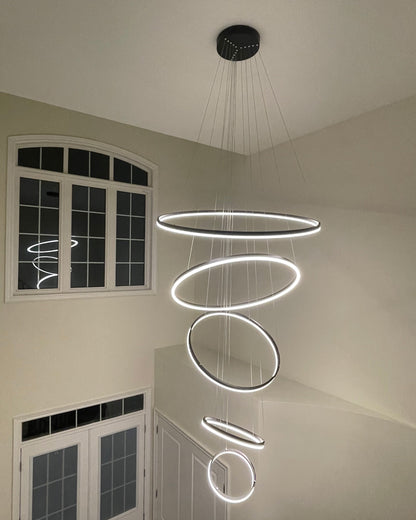 LED Ring Chandelier - Cascading Elegance