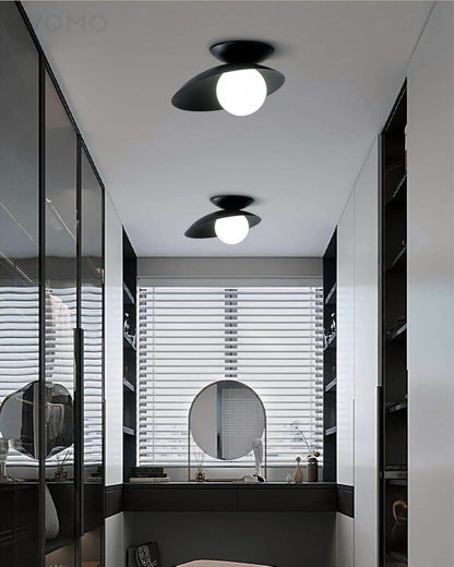 Asymmetrical Frosted Glass Globe Ceiling Light