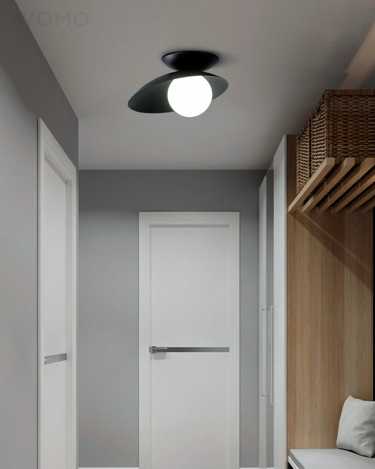 Asymmetrical Frosted Glass Globe Ceiling Light