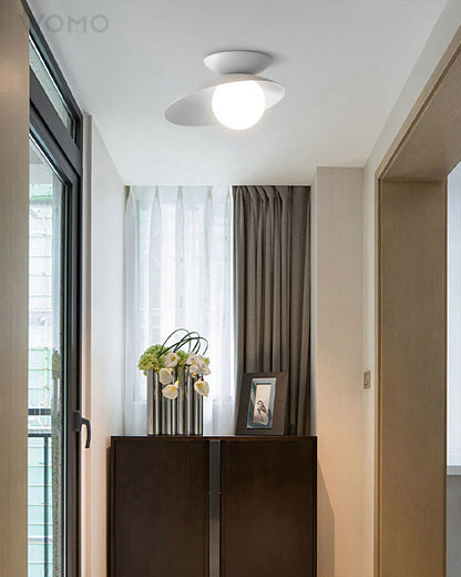 Asymmetrical Frosted Glass Globe Ceiling Light
