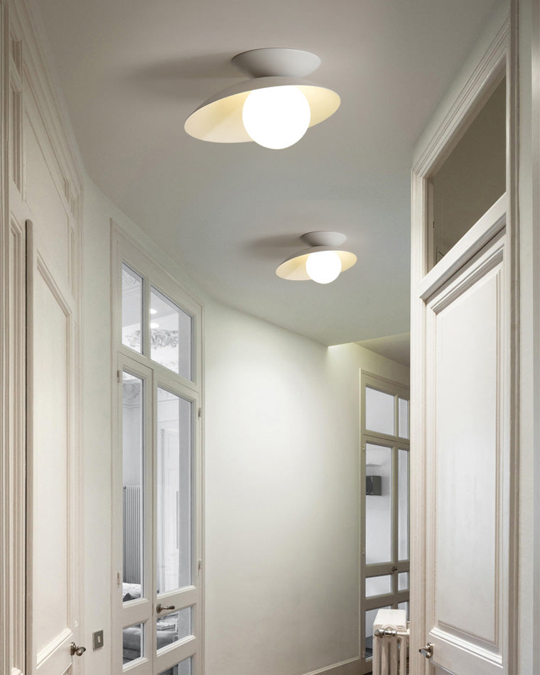 Asymmetrical Frosted Glass Globe Ceiling Light