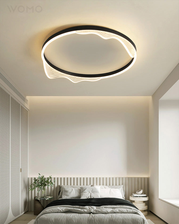Dimmable Round Wavy Ceiling Light