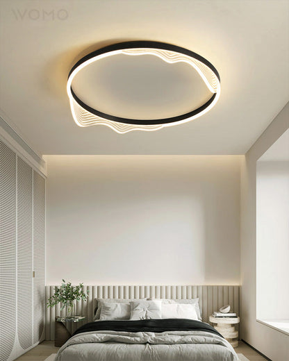 Dimmable Round Wavy Ceiling Light
