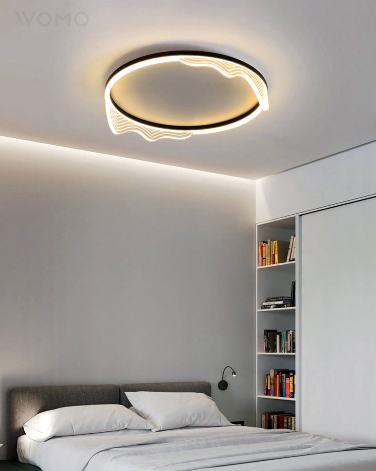 Dimmable Round Wavy Ceiling Light