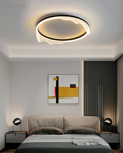Dimmable Round Wavy Ceiling Light