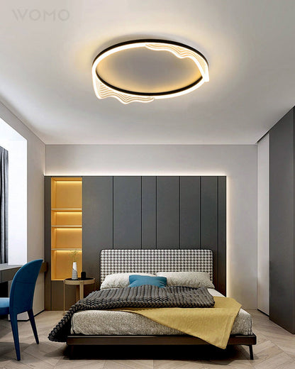 Dimmable Round Wavy Ceiling Light