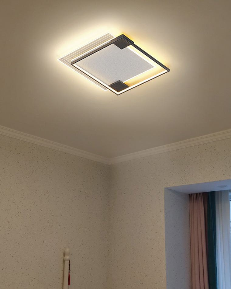Flat Profile Geometric Recessed Ceiling Light