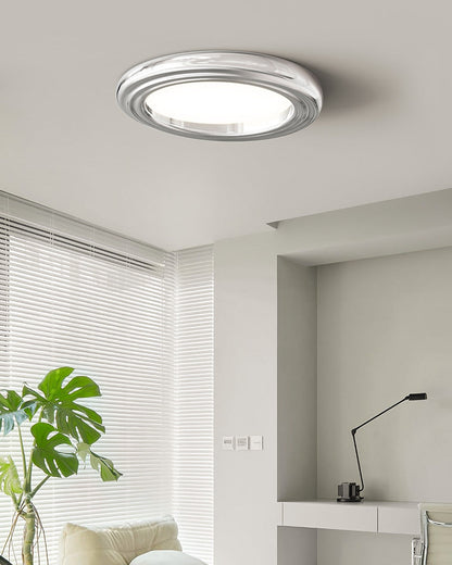 Dimmable Flat Round Chrome Ceiling Light