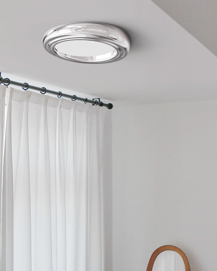 Dimmable Flat Round Chrome Ceiling Light