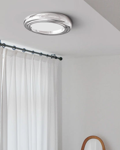 Dimmable Flat Round Chrome Ceiling Light