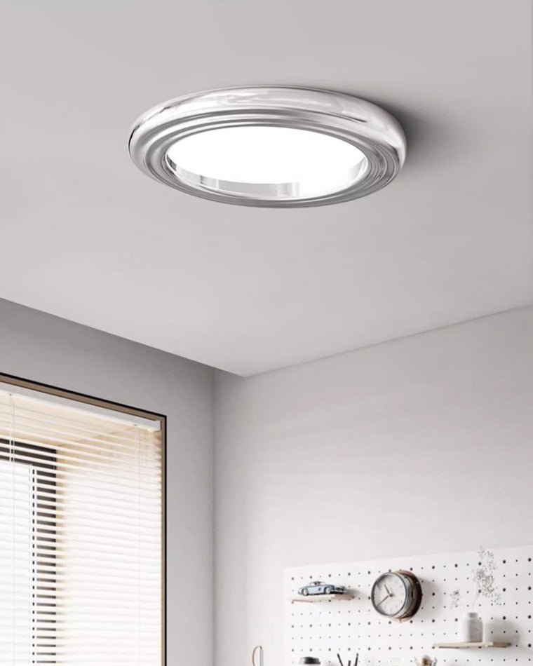 Dimmable Flat Round Chrome Ceiling Light