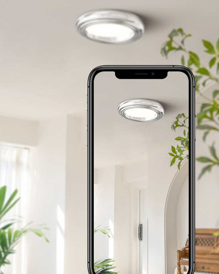 Dimmable Flat Round Chrome Ceiling Light